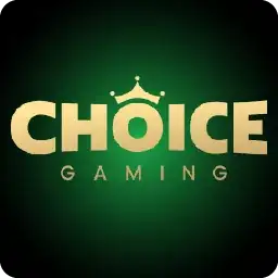 โลโก้ Choice Gaming ตัวอักษรสีทอง