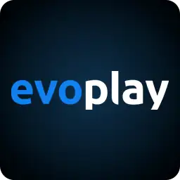 โลโก้ evoplay ตัวอักษรสีฟ้า